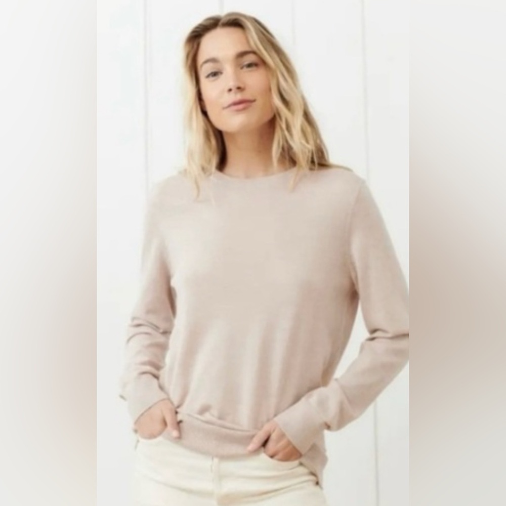 Jenni Kayne Light Pink Blush Sweater merino wool large